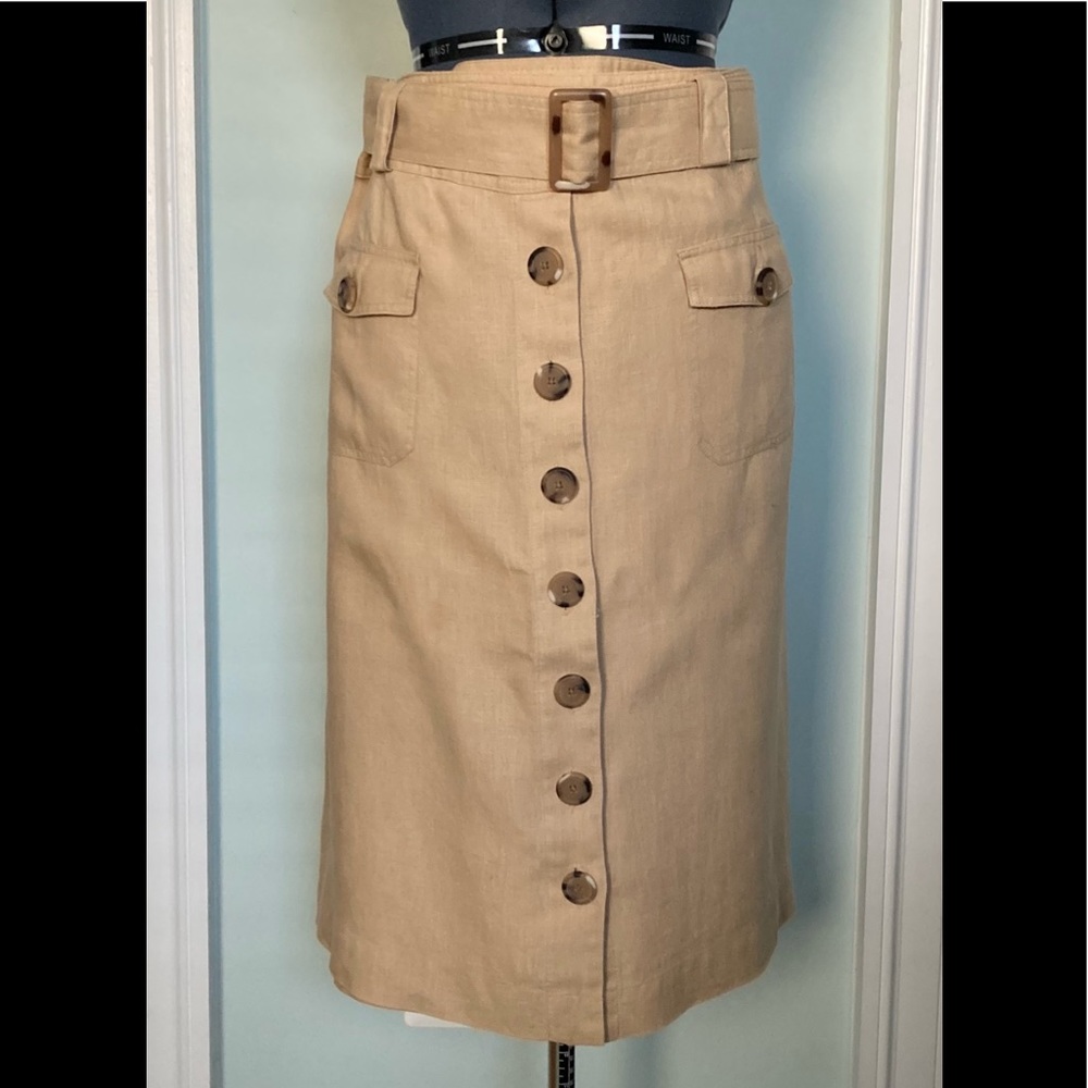 Linen Skirt w/Belt            Autograph